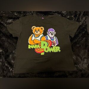 Inaka Power Space Jam Style Graphic Tee Black XL Bear Streetwear Shirt